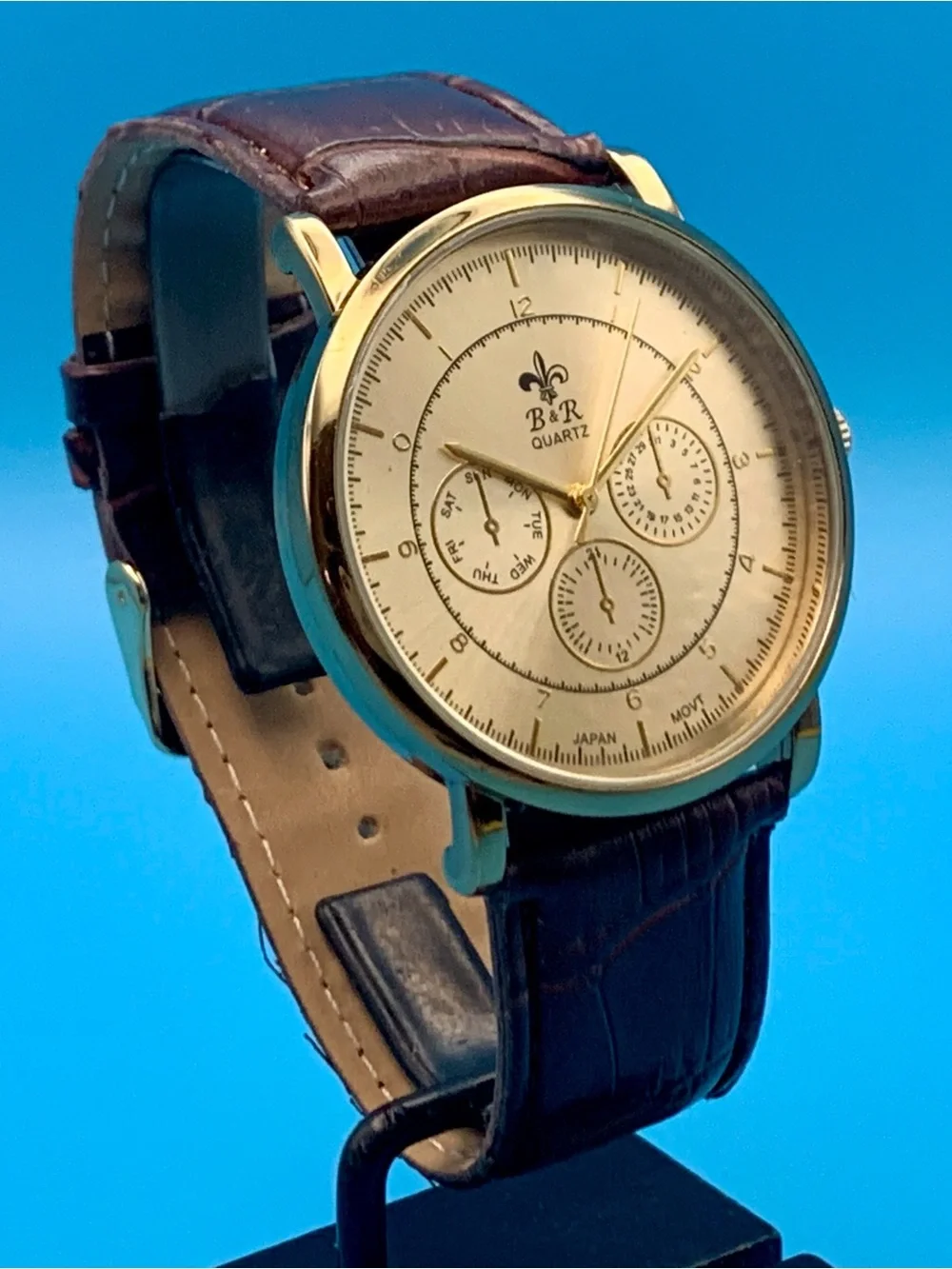 B&R BELL & ROSE Men’s Fashion Wristwatch Faux Subdials Japan Movt Works New Batt